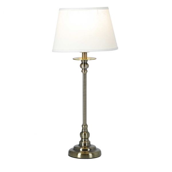 Ester Bordslampa Liten Antik/ Vit Oval Lampskärm 47cm