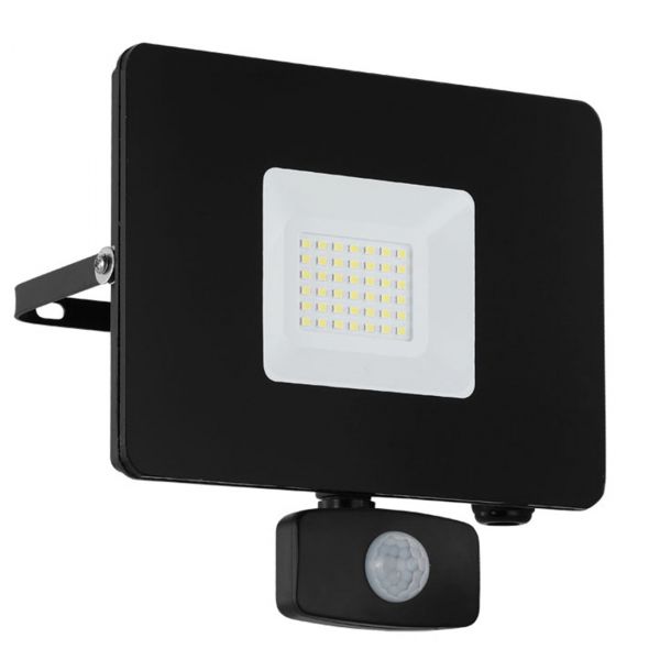 Faedo 3 LED Strålkastare 30W Svart Sensor IP44