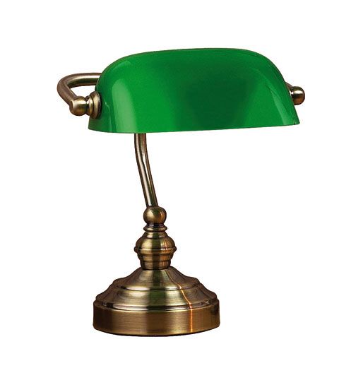 Bankers Grön 25cm Bordslampa