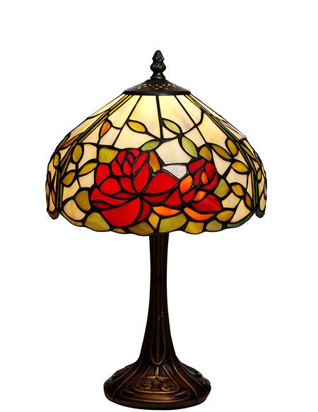 Rosor Tiffany 25cm Bordslampa