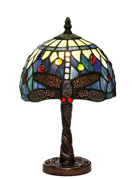 Trollslända Safirblå Tiffany 20cm Bordslampa