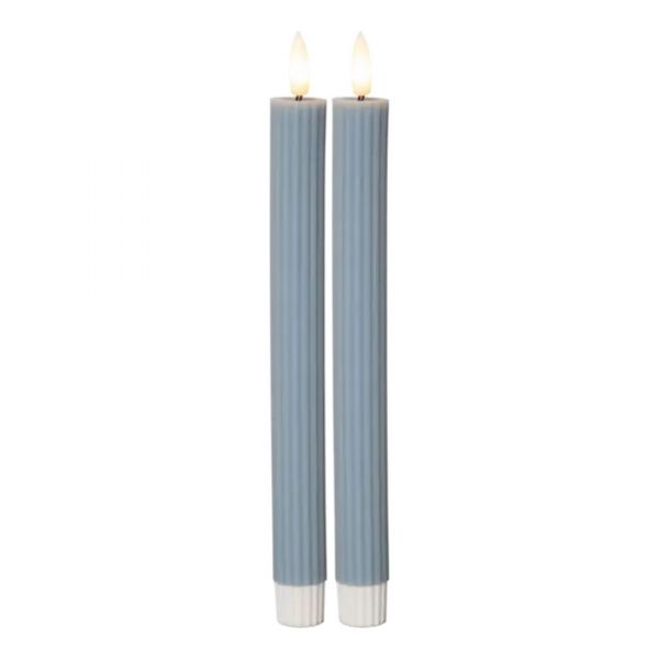 LED Antikljus Blå 2-pack Flamme Stripe