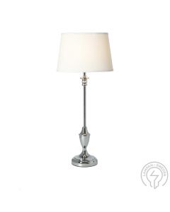 Edit Bordslampa Krom/Vit Oval Lampskärm från Cottex