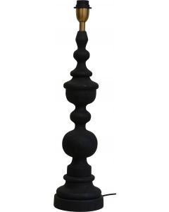 London Bordslampa Antique Black Trä 66cm från Hallbergs Lampskärmar