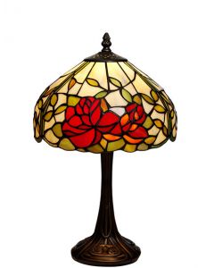 Rosor Tiffany 25cm Bordslampa från Nostalgia