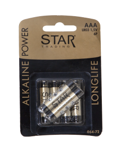 Batteri AAA Power Alkaline 1,5V 6-Pack från Star Trading