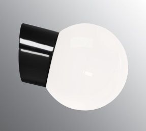 Classic Glob Sned 15cm Svart/Blank Opal IP54 Vägglampa